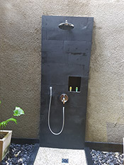 One of our beautiful outdoorshowers